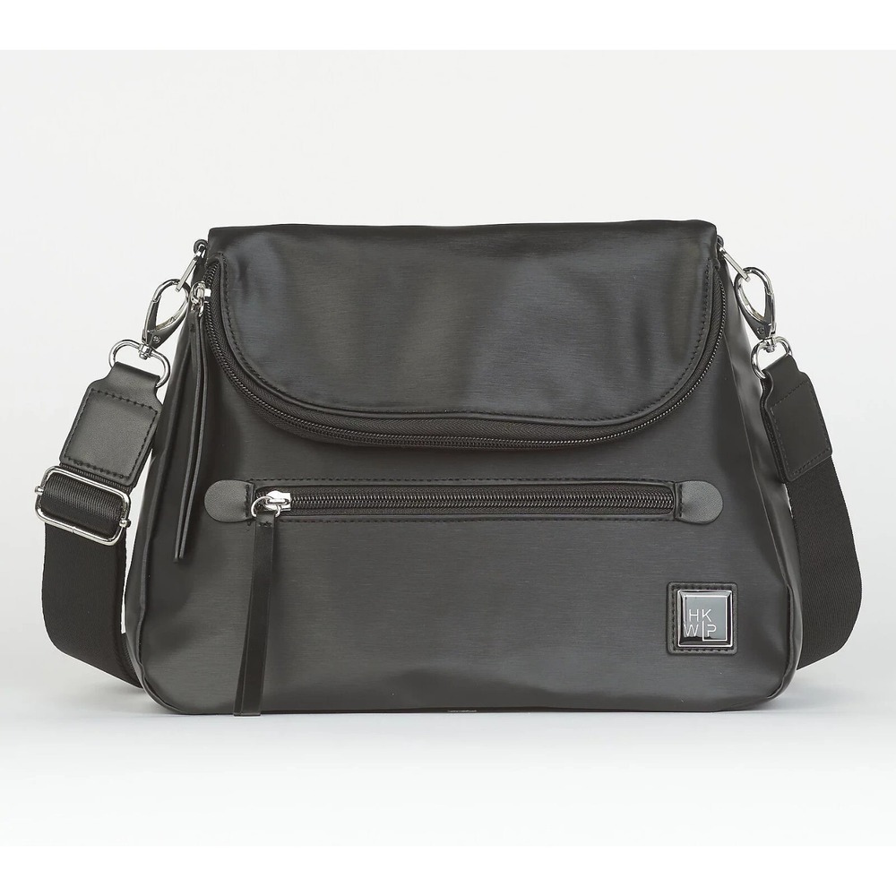 IHKWIP City Sadle Medium Crossbody Metallic Black Bag A612673